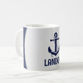 Personalisierter Seeschifffahrtsanker Kaffeetasse