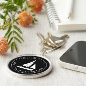 Personalisierter Segelclub, schwarzer Vintager Sch Schlüsselanhänger (Seite)