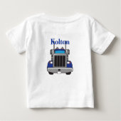 Personalisierter Semi Truck Baby T-shirt (Rückseite)