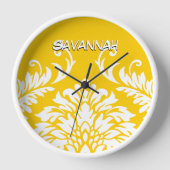 Personalisierter Senf-Gelber Damast oder eine beli Uhr (Vorderseite)