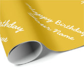 Personalisierter Senfgelb Geburtstag Geschenkpapier (Rolleneckpunkt)