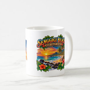 Personalisierter Senggigi Strand Lombok Kaffeetasse