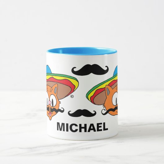 Personalisierter Senor Gato Handlebar Mustache Tasse (Zentrum)