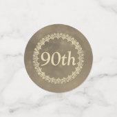 Personalisierter Sepia-brauner 90. Geburtstag Konfetti (Klein Vorderseite)