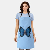 Personalisierter September Birth Blue Butterfly Schürze (Getragen)