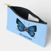 Personalisierter September Birth Blue Butterfly Zubehörtasche (Offen)