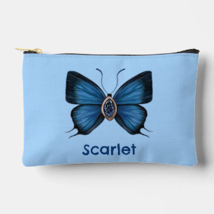 Personalisierter September Birth Blue Butterfly Zubehörtasche
