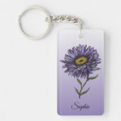 Personalisierter September Birth Blume Aster Schlü Schlüsselanhänger (Vorderseite)