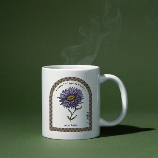 Personalisierter September Blume Kaffeetasse