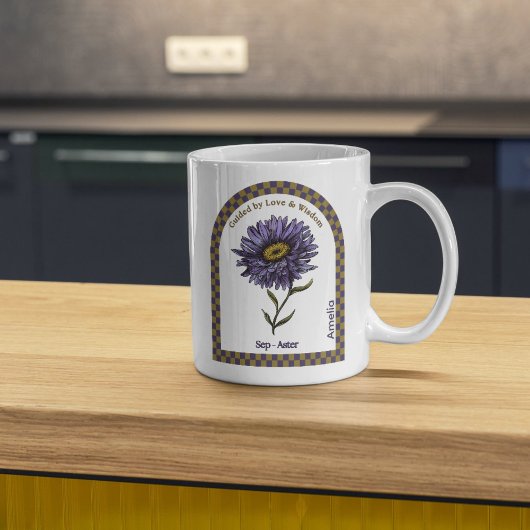 Personalisierter September Blume Kaffeetasse