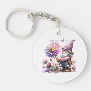 Personalisierter September Geburtsmonat Garten Gno Schlüsselanhänger