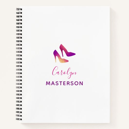Personalisierter Sequin High Heel Fashionista Styl Notizblock (Vorderseite)