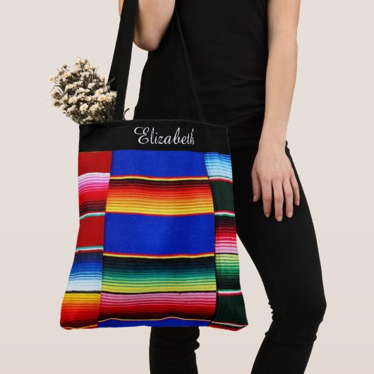 Personalisierter Serape Streifen Tote Bag Tasche (Von Nahem)