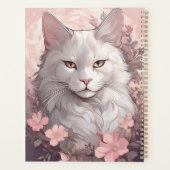 Personalisierter Serene White Cat Planner mit Name Planer (Rückseite)