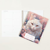 Personalisierter Serene White Cat Planner mit Name Planer (Anzeige)