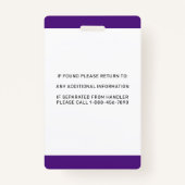 Personalisierter Service Dog Autismus Support Dog  Ausweis (Rückseite)