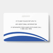 Personalisierter Service Dog Blue Foto ID Abzeiche Ausweis (Rückseite)