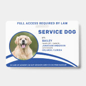 Personalisierter Service Dog Blue Foto ID Abzeiche Ausweis (Vorderseite)