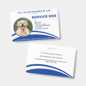 Personalisierter Service Dog Blue Foto ID Abzeiche Ausweis (Vorder- & Rückseite)