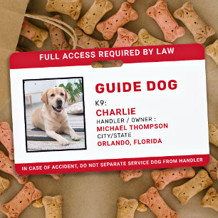 Personalisierter Service Dog Guide Hund-Foto-ID Ausweis