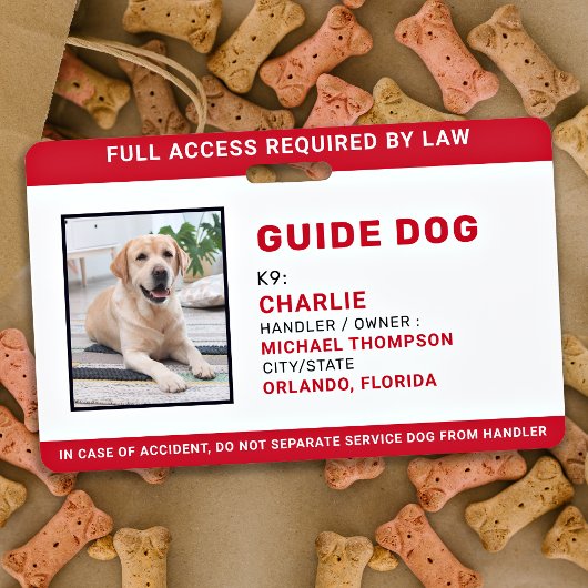 Personalisierter Service Dog Guide Hund-Foto-ID Ausweis