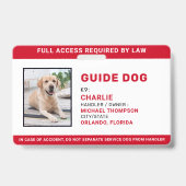 Personalisierter Service Dog Guide Hund-Foto-ID Ausweis (Vorderseite)