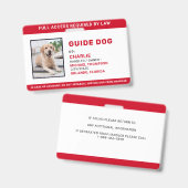 Personalisierter Service Dog Guide Hund-Foto-ID Ausweis (Vorder- & Rückseite)