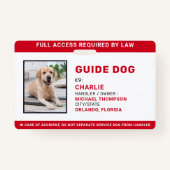 Personalisierter Service Dog Guide Hund-Foto-ID Ausweis (Vorderseite)