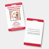 Personalisierter Service Dog Seizure Alert Dog Fot Ausweis (Vorder- & Rückseite)