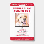 Personalisierter Service Dog Seizure Alert Dog Fot Ausweis (Vorderseite)
