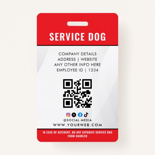 Personalisierter Service-Hund Ausweis (Rückseite)