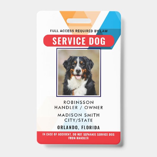 Personalisierter Service-Hund Ausweis (Vorderseite)