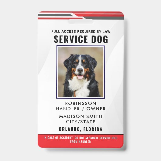 Personalisierter Service-Hund Ausweis (Vorderseite)