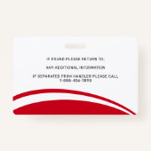 Personalisierter Service Hund Einfach Modernes Fot Ausweis (Rückseite)