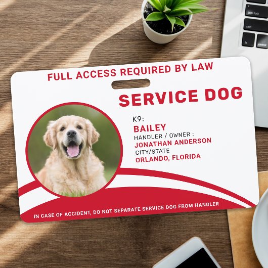 Personalisierter Service Hund Einfach Modernes Fot Ausweis
