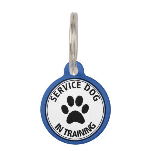 Personalisierter Service-Hund, wenn blauer Haustiermarke