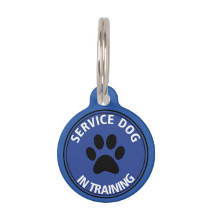 Personalisierter Service-Hund, wenn blauer Tiermarke