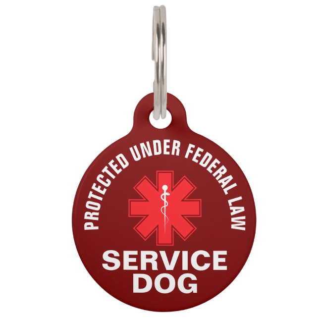 Personalisierter Servicenhund Haustiermarke (Vorderseite)
