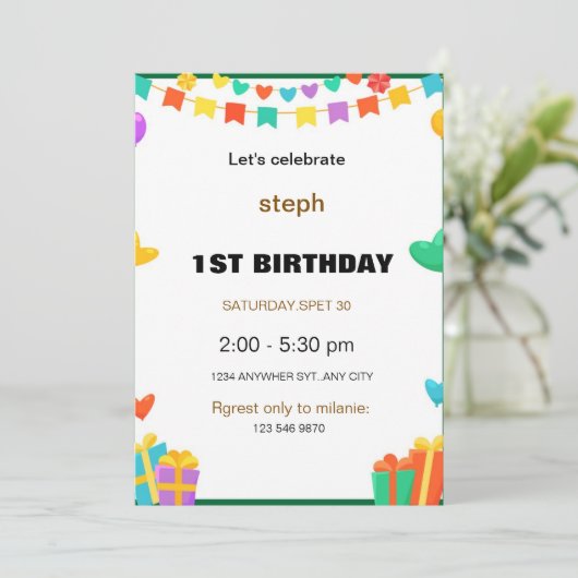 personalisierter Sesam Street Geburtstag einladen Einladung (Stehend Vorderseite)