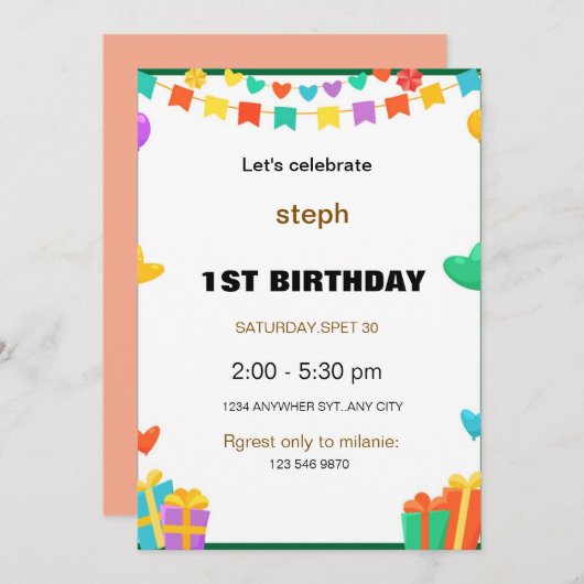 personalisierter Sesam Street Geburtstag einladen Einladung (Vorne/Hinten)