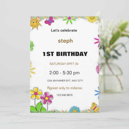 personalisierter Sesam Street Geburtstag einladen Einladung (Stehend Vorderseite)