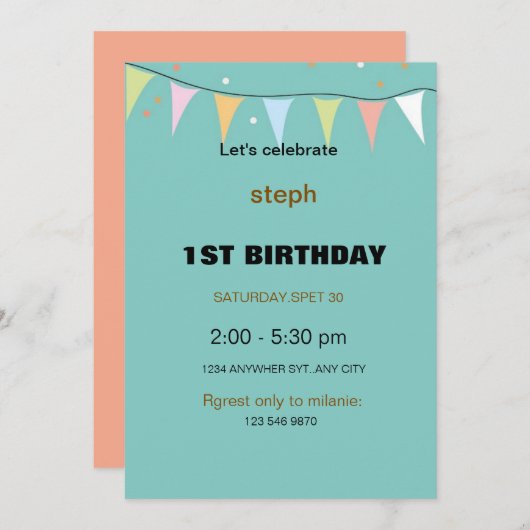 personalisierter Sesam Street Geburtstag einladen Einladung (Vorne/Hinten)