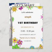 personalisierter Sesam Street Geburtstag einladen Einladung (Vorne/Hinten)