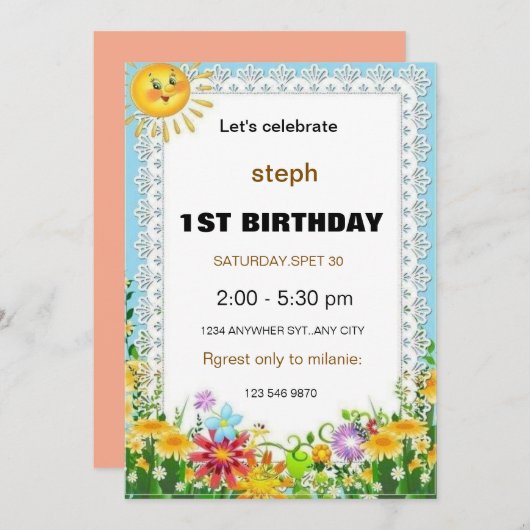 personalisierter Sesam Street Geburtstag einladen Einladung (Vorne/Hinten)