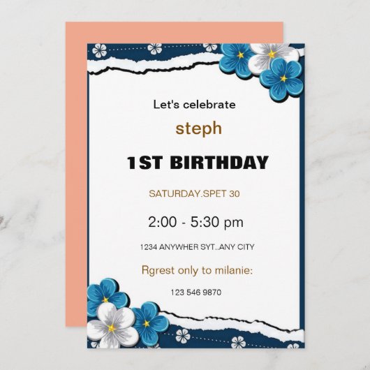 personalisierter Sesam Street Geburtstag einladen Einladung (Vorne/Hinten)