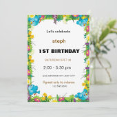 personalisierter Sesam Street Geburtstag einladen Einladung (Stehend Vorderseite)