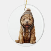 Personalisierter Shar-Pei-Hund Keramik Ornament (Links)