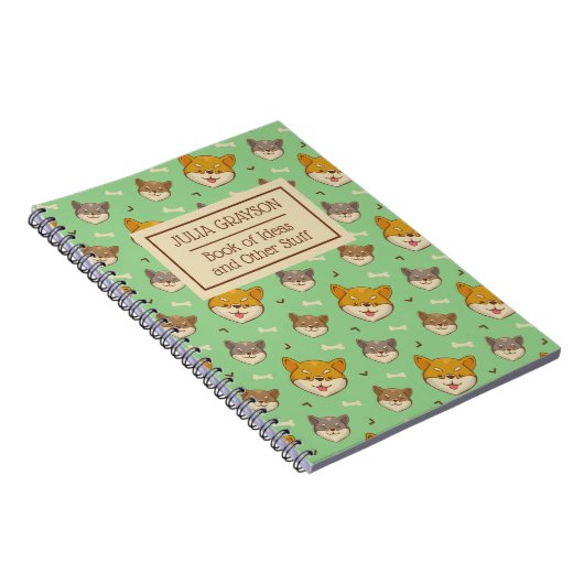 Personalisierter Shiba Inu Dog Pattern Individuell Notizblock (Rechte Seite)