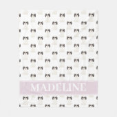 Personalisierter Shih Tzu (schwarz & weiß) Tan & W Fleecedecke (Vorderseite)