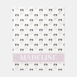 Personalisierter Shih Tzu (schwarz & weiß) Tan & W Fleecedecke